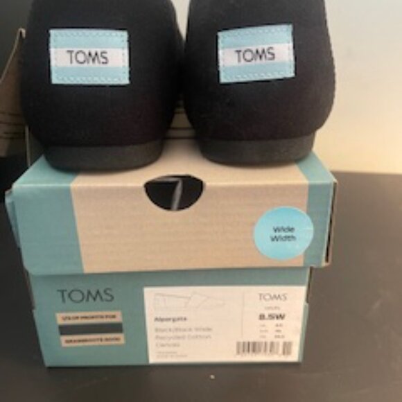 BNWT TOMS Black Cotton Canvas 8.5 W - Picture 7 of 7